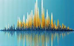 Image representing audio waveform or sound production equipment.